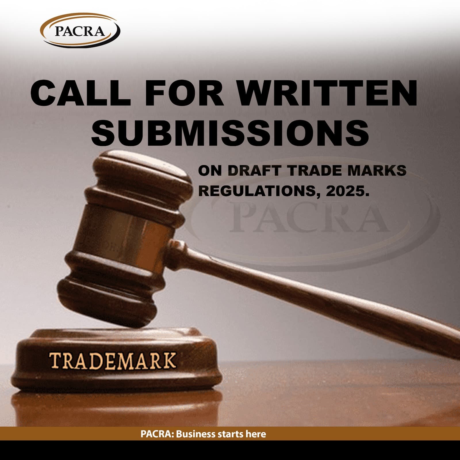 CALL FOR WRITTEN SUBMISSIONS ON DRAFT TRADE MARKS REGULATIONS, 2025